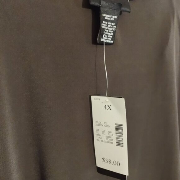 Maggie Barnes Women's Ruffled OLIVE GREEN Tunic Top 4X (30/32) Polyester/Spandex - Picture 5 of 8